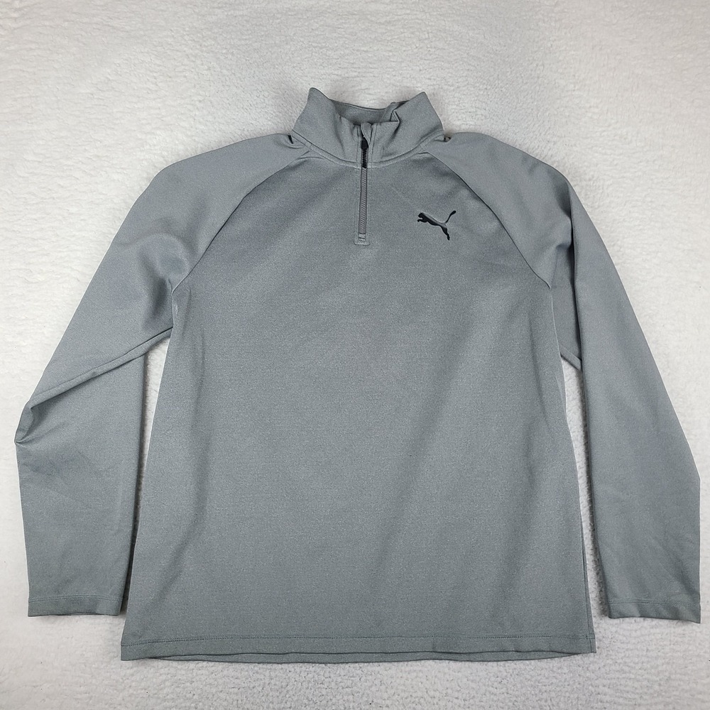 PUMA Sweater Mens 2XL XXL Gray Solid Performance Sweatshirt Golf